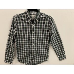 American Eagle Outfitters Shirt Men's XS Button Down‎ Plaid Green White L/S